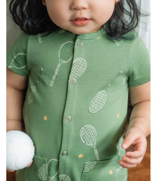 Pehr Pocket Romper - Doubles Green