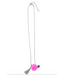 Sparkle Sisters Star Pom Charm Necklace - Pink/Silver