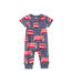 Tea Collection Pocket Baby Romper - Double Decker Bus