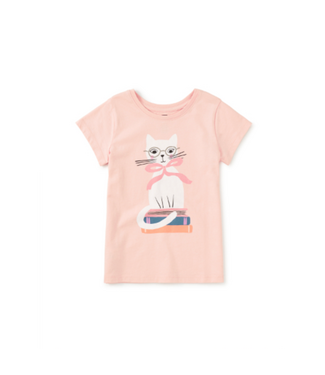 Tea Collection Book Cat Graphic Tee