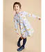 Tea Collection Collared Long Sleeve Shirt Dress - Cutie Corgis