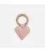 Blueberry Hill Rattle Teether Heart, Pink