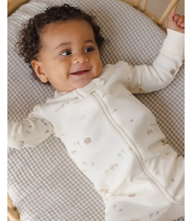 Quincy Mae Zip Long Sleeve Sleeper - Farm