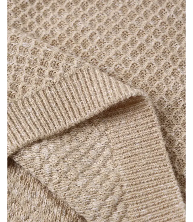 Quincy Mae Bunny Knit Sweater - Heathered Latte