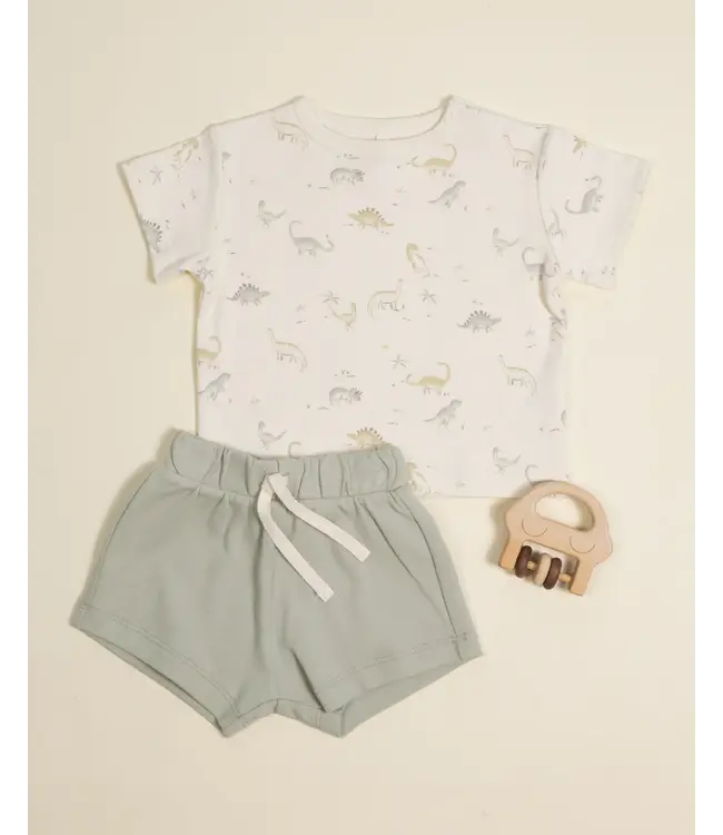 Quincy Mae Baby Boxy Tee - Dinosaur