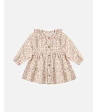 Quincy Mae Ruffle Collar Button Dress - Pink Blossom