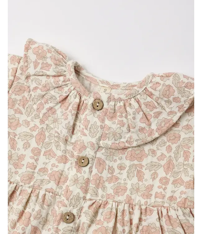 Quincy Mae Ruffle Collar Button Dress - Pink Blossom