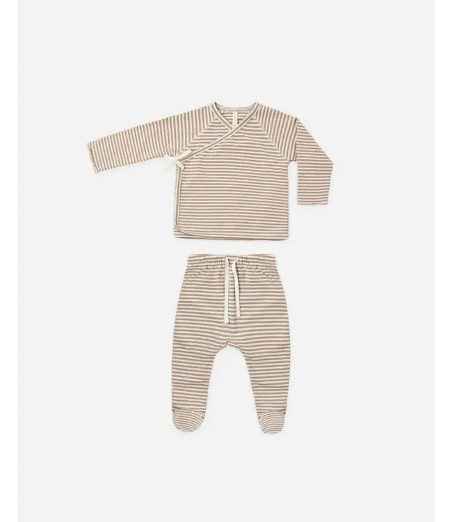 Quincy Mae Wrap Top & Footed Pant Set