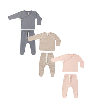 Quincy Mae Wrap Top & Footed Pant Set
