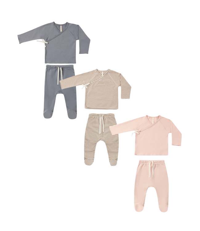 Quincy Mae Wrap Top & Footed Pant Set