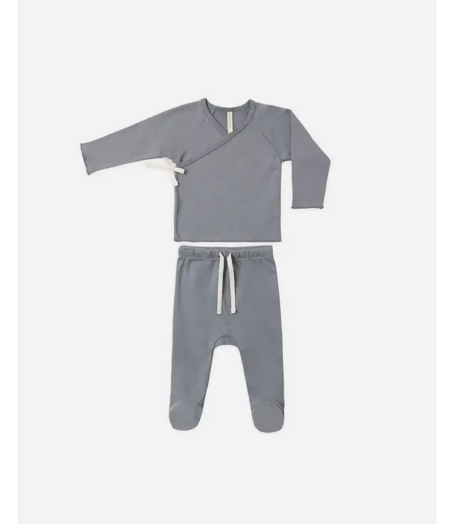 Quincy Mae Wrap Top & Footed Pant Set