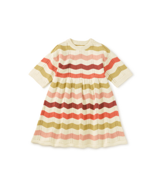 Tea Collection Pointelle Sweater Dress - Wavy Stripe