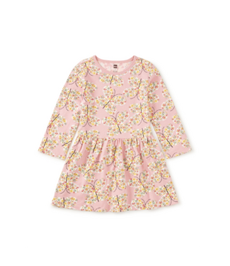 Tea Collection Long Sleeve Skirted Dress - Tea Rose Butterfly