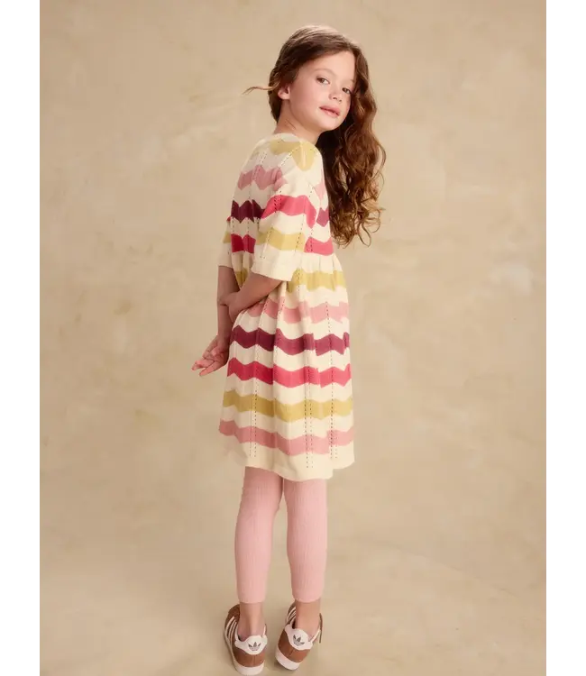 Tea Collection Pointelle Sweater Dress - Wavy Stripe