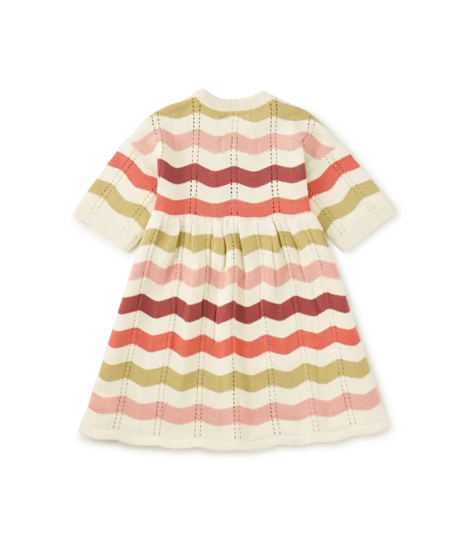 Tea Collection Pointelle Sweater Dress - Wavy Stripe