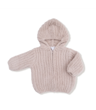 Angel Dear Chenille Hooded Jacket With Striped Texture Stone