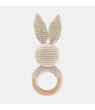 Blueberry Hill Crochet Bunny Rattle - Cream