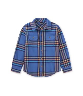 Tea Collection Baby Bleu Plaid Button Up