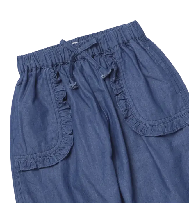 Pink Chicken Bailey Ruffle Pant - Chambray