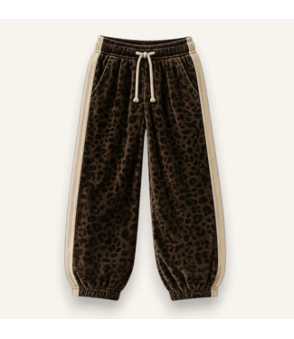 Best Day Ever Kids Leopard Velvet Sweatpant