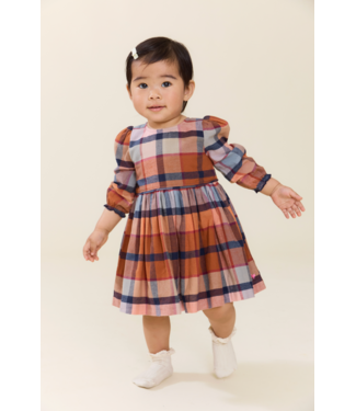 Pink Chicken Baby Mae Dress Set - Hayride Plaid