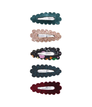 Mimi & Lula Blackberry Scalloped Mini Hair Clips