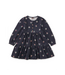 Tea Collection Corduroy Henley Shirtdress - Midnight Posy