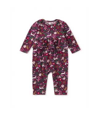 Tea Collection Pretty Peplum Baby Romper - Tea Party Floral