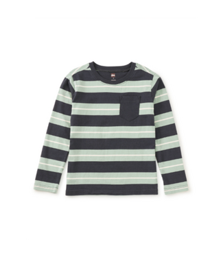Tea Collection Long Sleeve Striped Pocket Tee