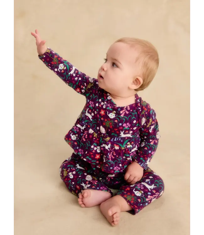 Tea Collection Pretty Peplum Baby Romper - Tea Party Floral