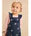 Tea Collection Corduroy Ruffle Baby Overalls - Midnight Posy