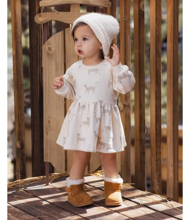 Rylee & Cru Baby Raglan Dress - Leopards