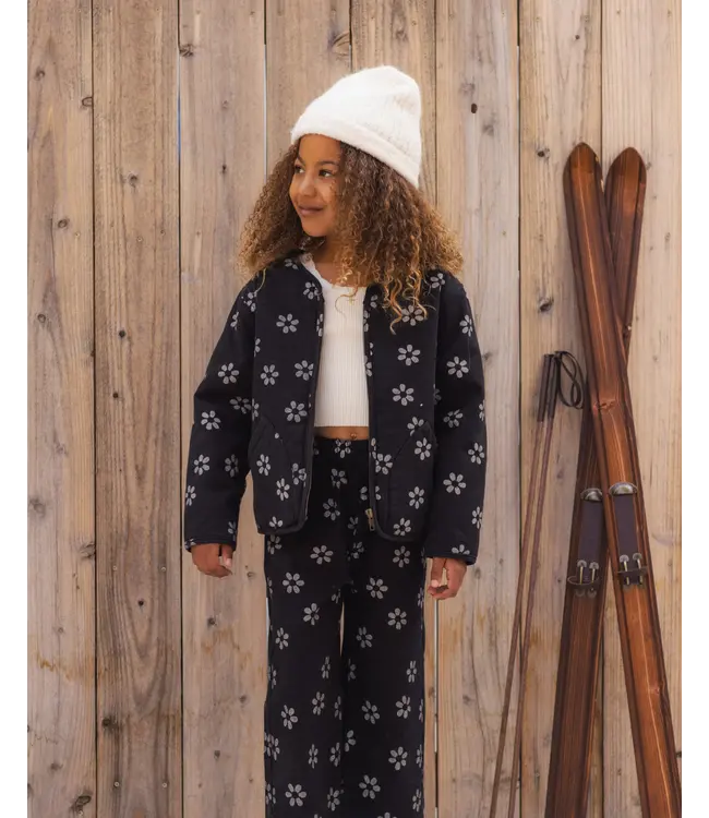 Rylee & Cru Alix Quilted Jacket - Black Daisy