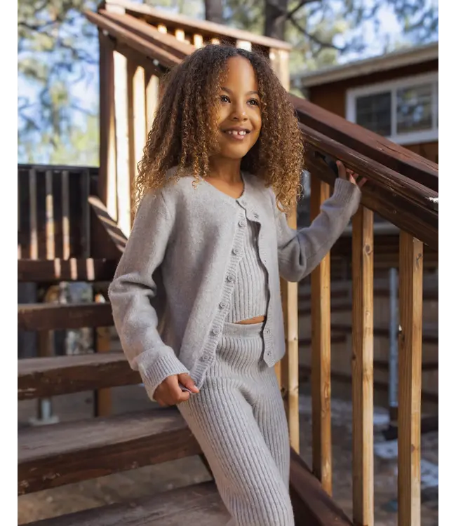 Rylee & Cru Scallop Cardigan - Dusty Blue