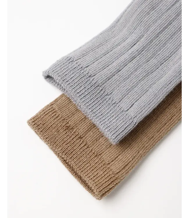 Rylee & Cru Ribbed Socks - Clay & Dusty Blue