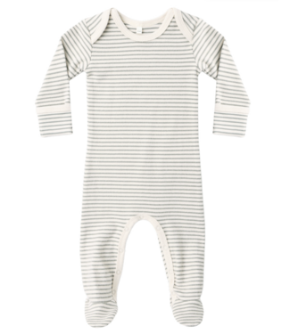 Quincy Mae Baby Footie - Laurel Microstripe