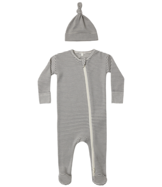 Quincy Mae Waffle Sleep Set - Midnight Microstripe