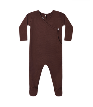 Quincy Mae Pointelle Wrap Footie - Black Cherry