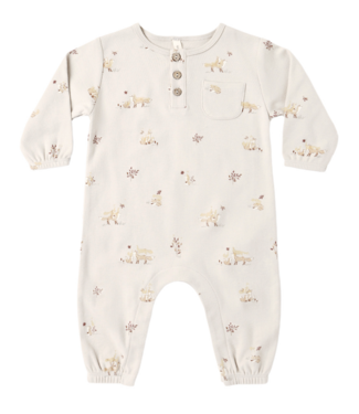 Quincy Mae Longsleeve Pocket Jumpsuit - Fox Land
