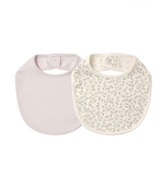Quincy Mae Jersey Snap Bib - Floret & Lilac Mist