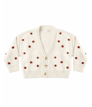 Rylee & Cru Boxy Crop Cardigan - Ruby Bobble