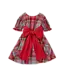 Tea Collection Puff Sleeve Sash Dress - Holiday Market Plaid