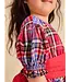 Tea Collection Puff Sleeve Sash Dress - Holiday Market Plaid