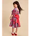 Tea Collection Puff Sleeve Sash Dress - Holiday Market Plaid
