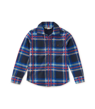 Tea Collection French Terry Shacket - Windsor Hearth Plaid