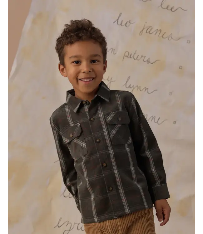 Rylee & Cru Pocketed Flannel Shirt - Evergreen