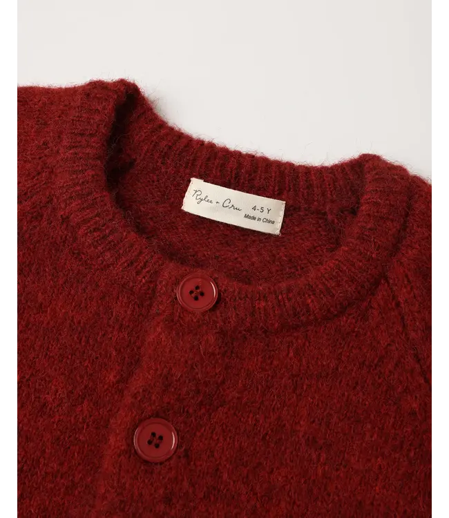 Rylee & Cru Fuzzy Cardigan - Ruby
