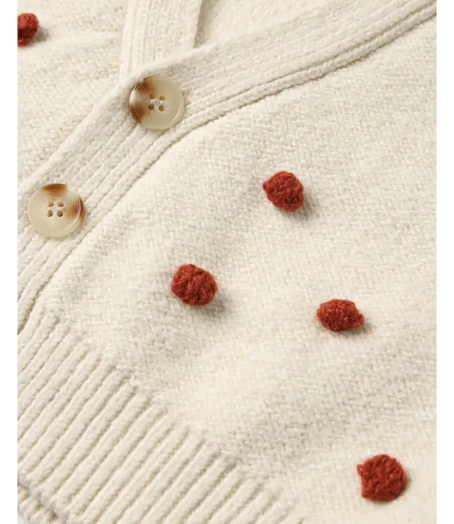 Rylee & Cru Boxy Crop Cardigan - Ruby Bobble