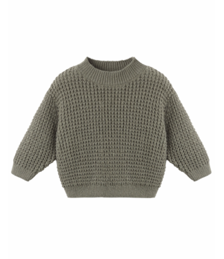 Quincy Mae Chunky Knit Baby Sweater - Spruce