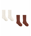 Quincy Mae Socks Set - Natural & Redwood